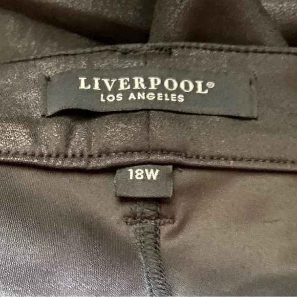 LIVERPOOL Shiny Black Super Skinny Jeans Size 18W EUC - Picture 4 of 4